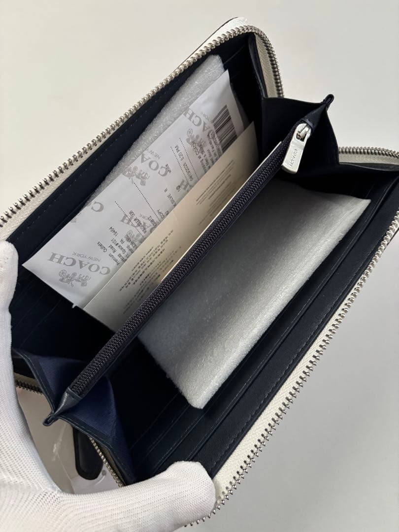 【訳あり】COACH 花柄 長財布 ホワイト