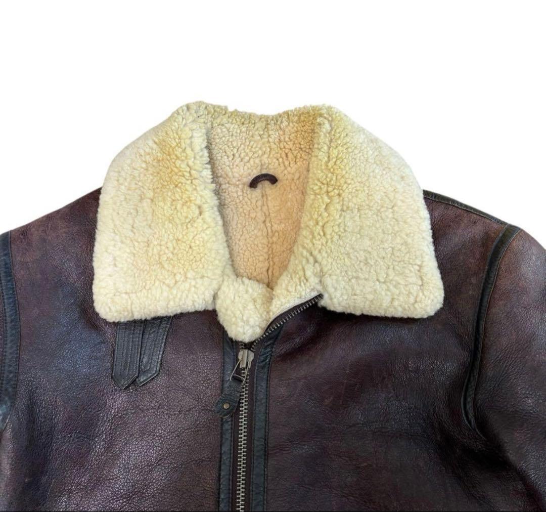 B-3 フライトジャケット　U.S ARMY ブラウン　羊皮　L