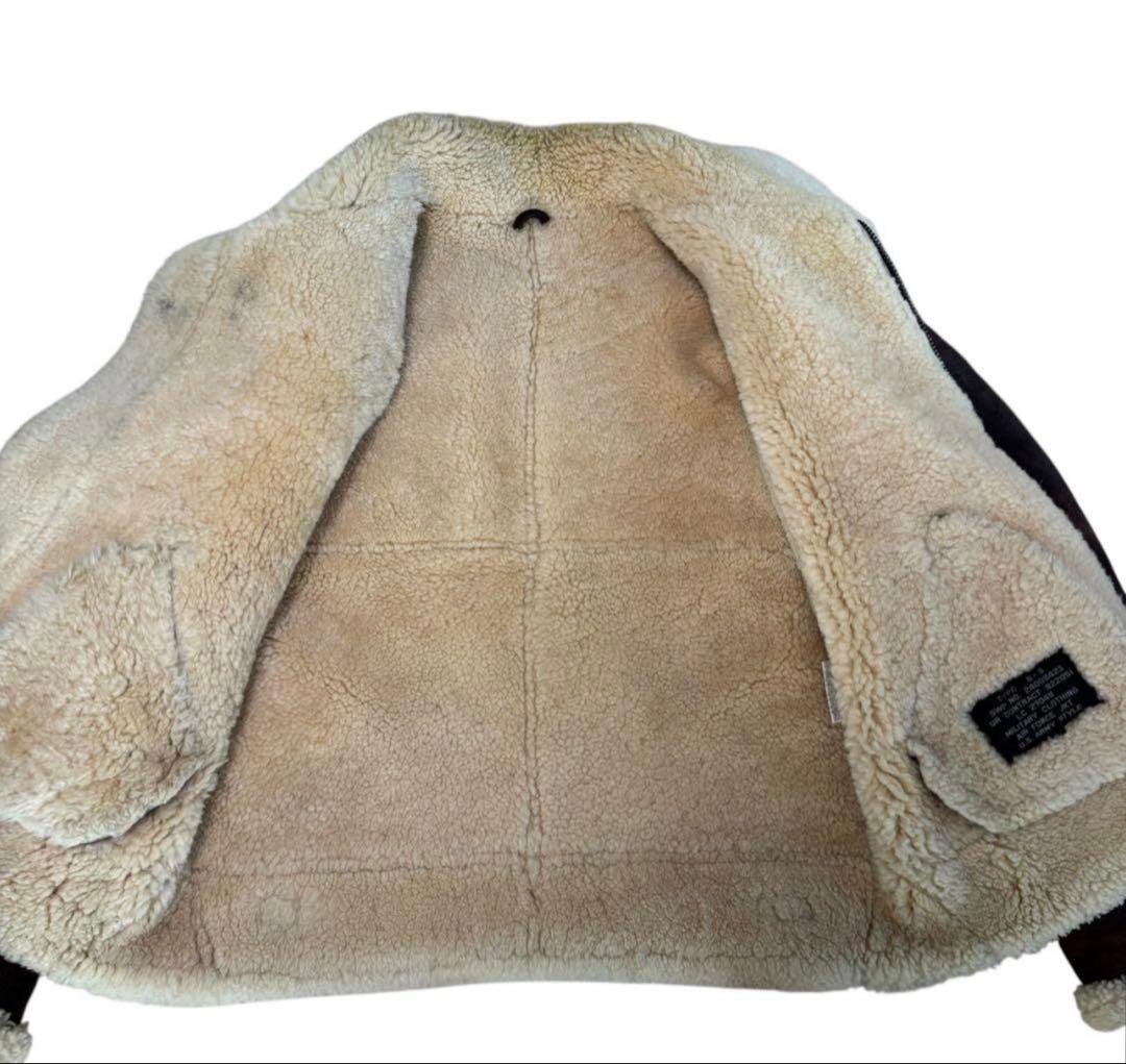 B-3 フライトジャケット　U.S ARMY ブラウン　羊皮　L