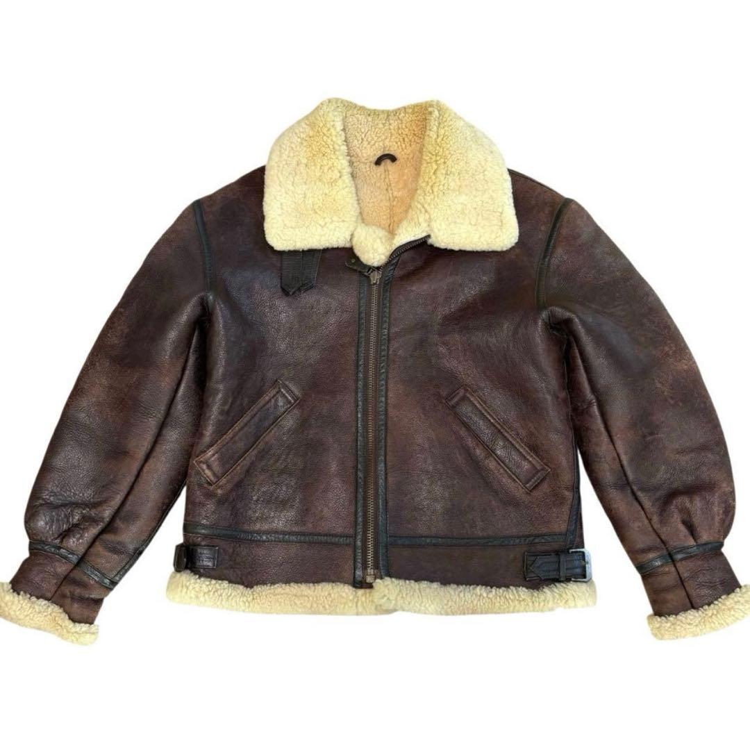 B-3 フライトジャケット　U.S ARMY ブラウン　羊皮　L