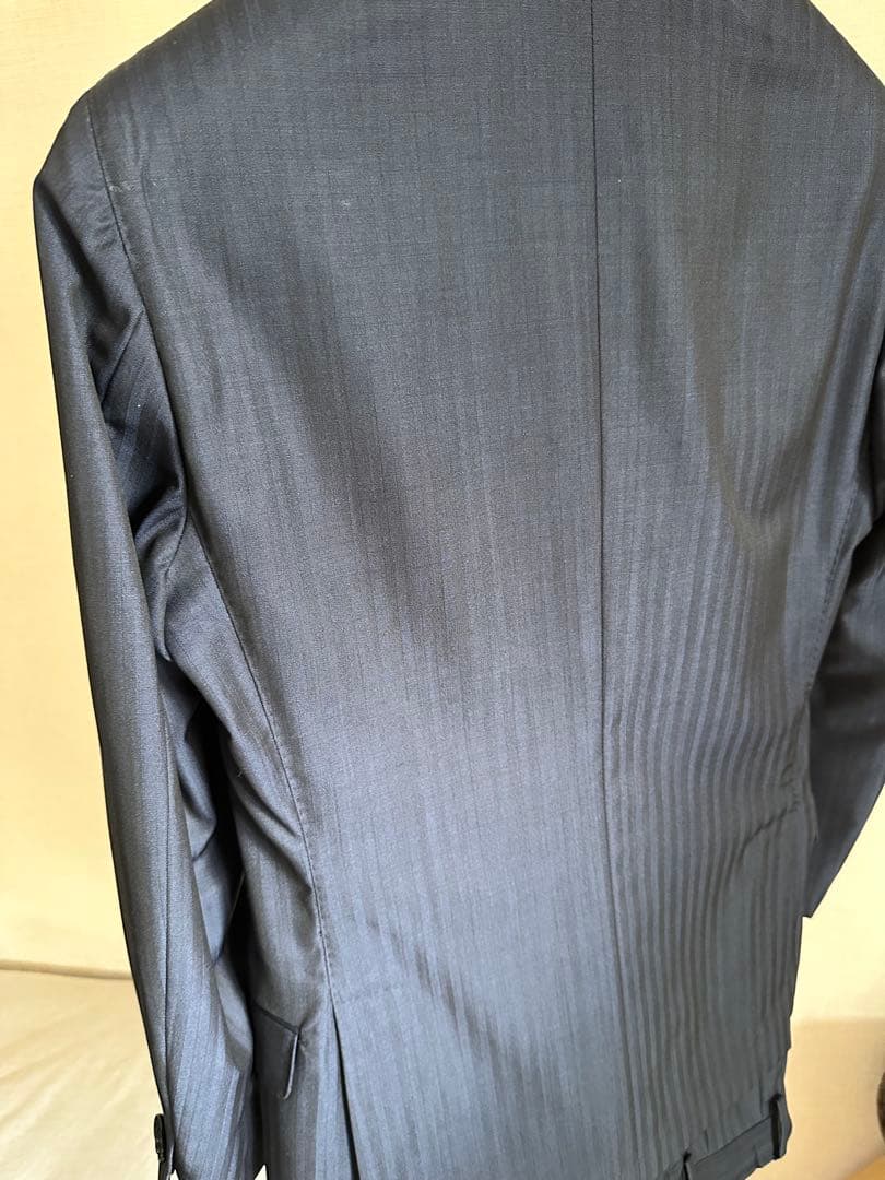 LARDINI ダークブルー ストライプ スーツジャケット