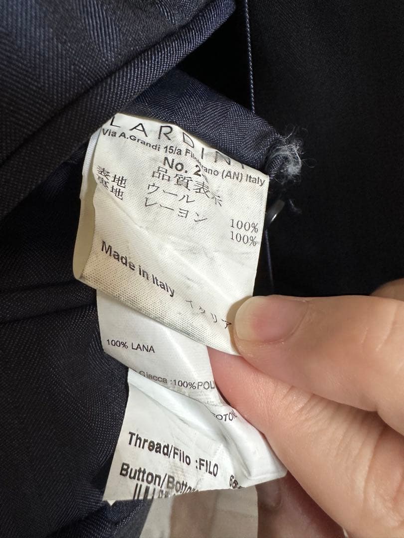 LARDINI ダークブルー ストライプ スーツジャケット