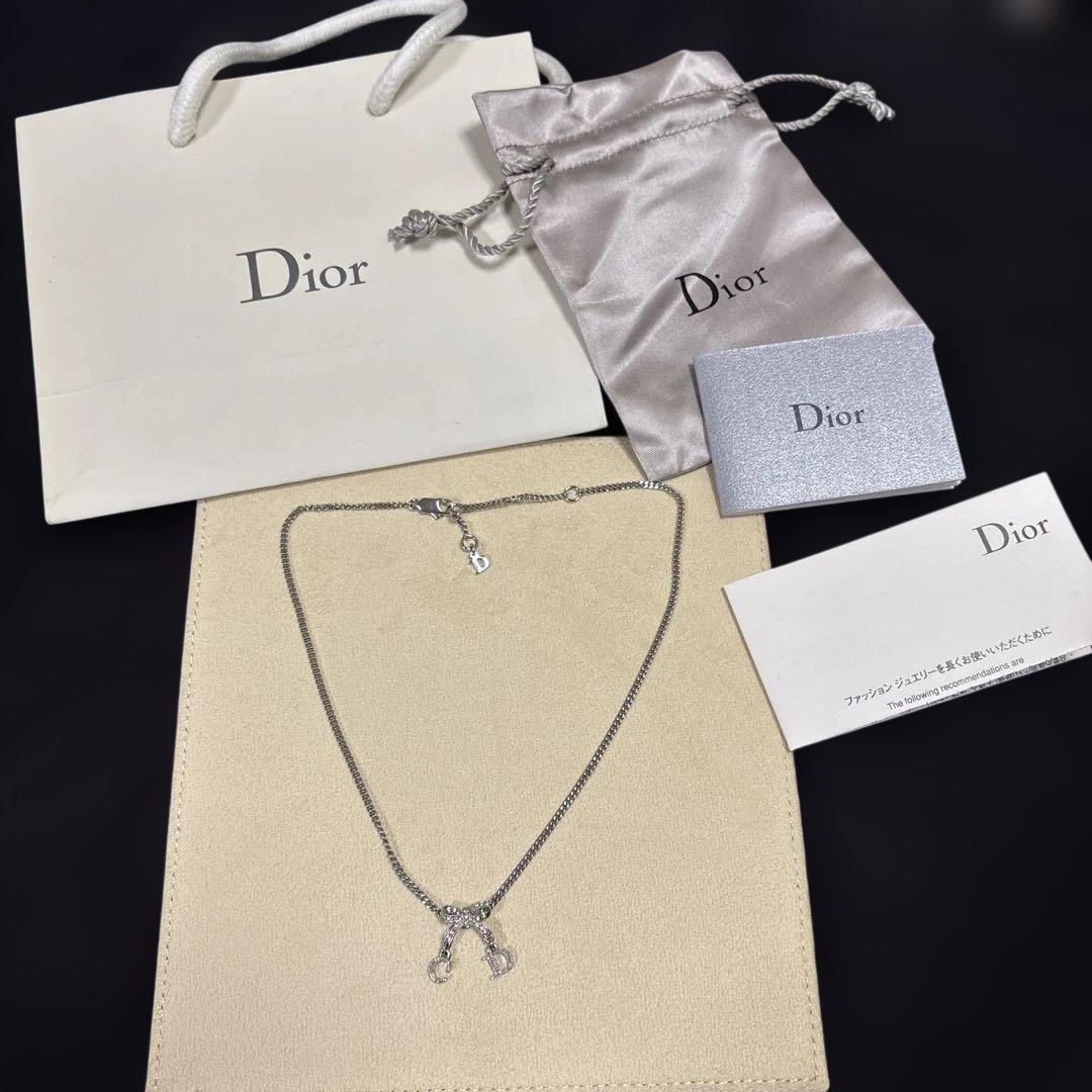 Dior シルバー ネックレス C&D チャーム付き