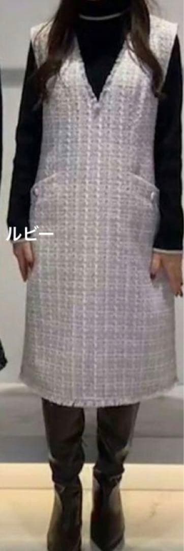 ジャスグリッティー　完売品　希少色　マルイ限定　新品・定価以下ツイードワンピース