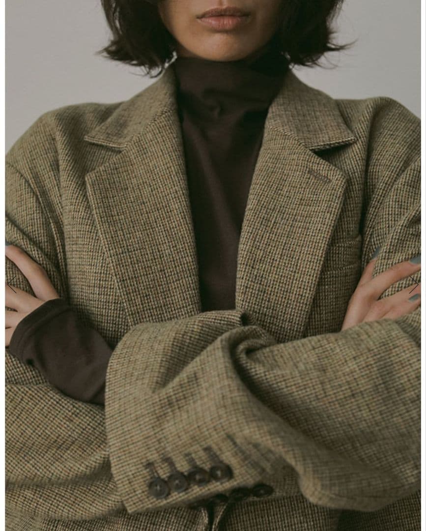 【なつこ様】etre tokyoチェックツィードテーラージャケットS