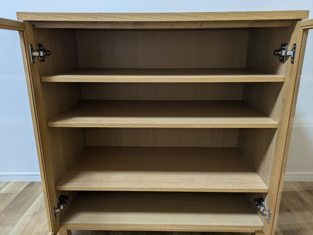 無印良品 オーク材キャビネット・ガラス扉