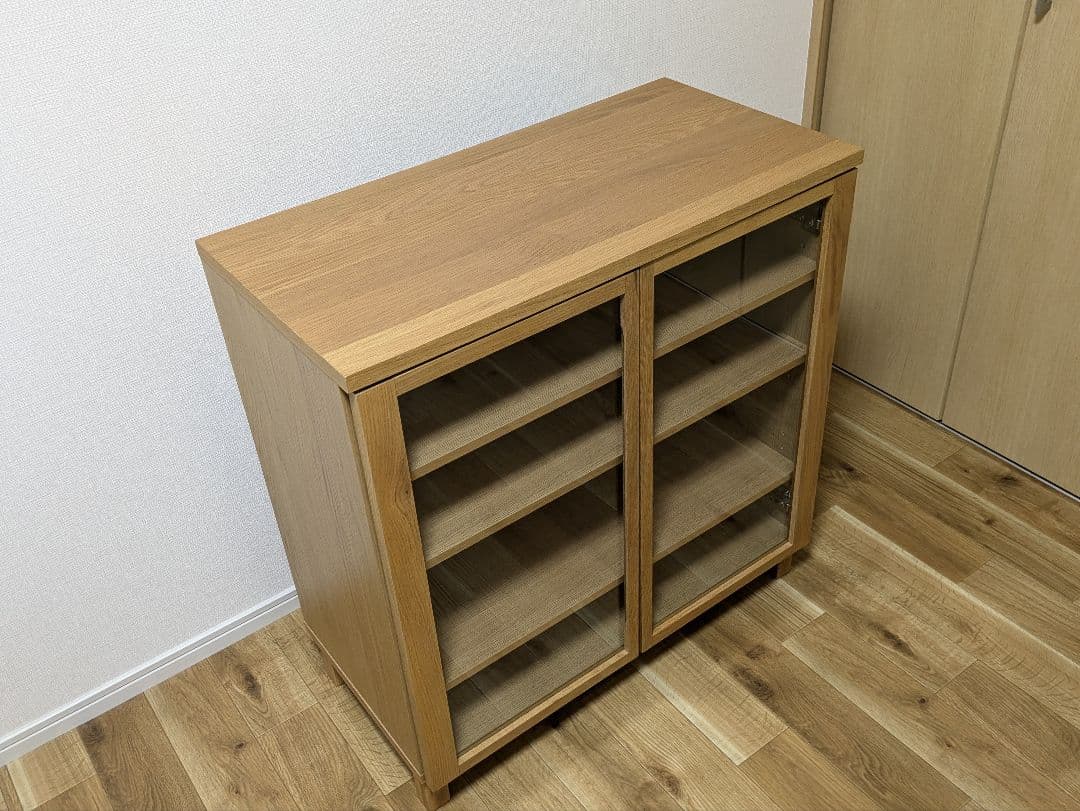 無印良品 オーク材キャビネット・ガラス扉