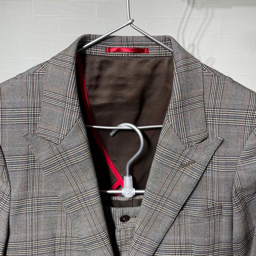 美品　ドレステリア　ストレッチ　セットアップスーツ　グレンチェック