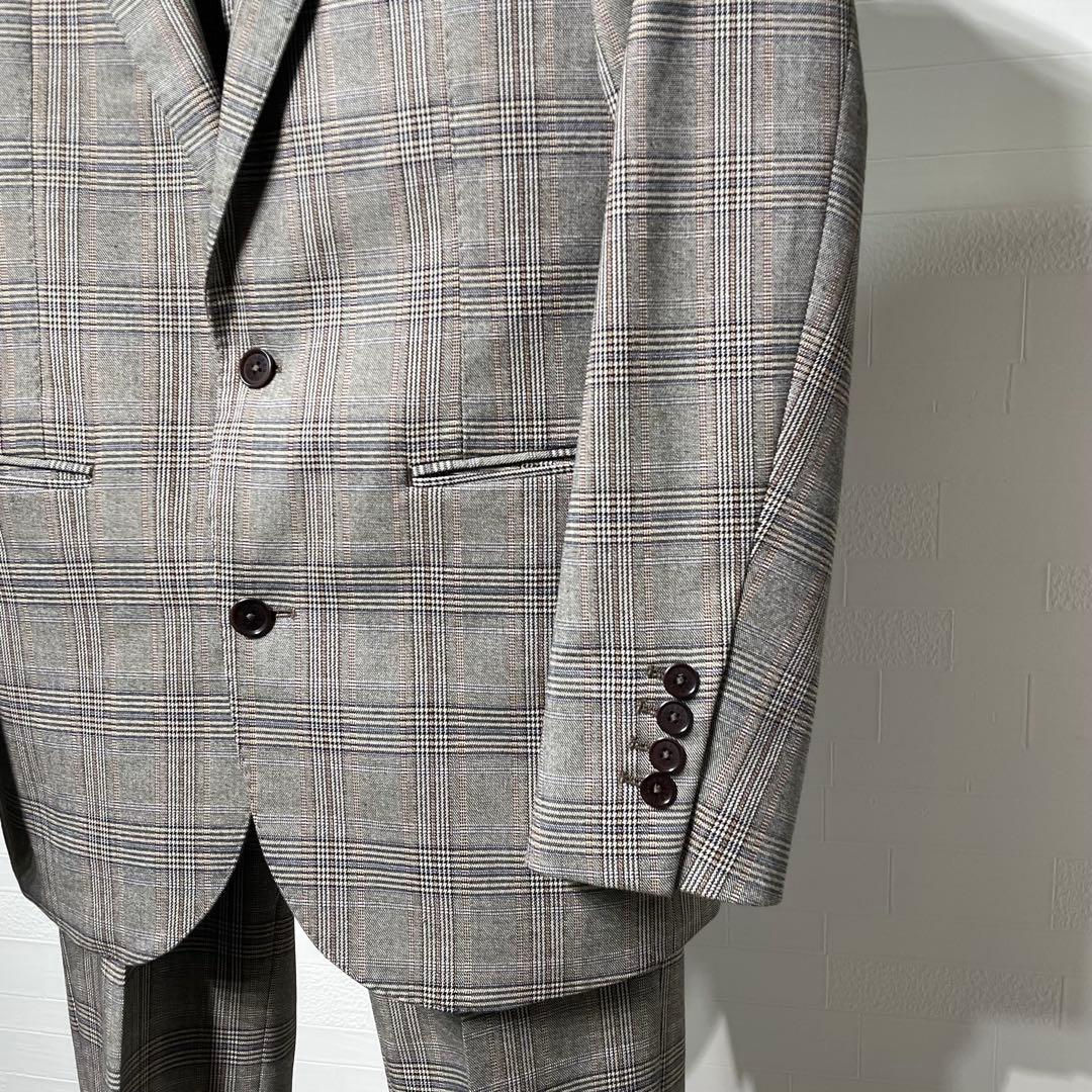 美品　ドレステリア　ストレッチ　セットアップスーツ　グレンチェック