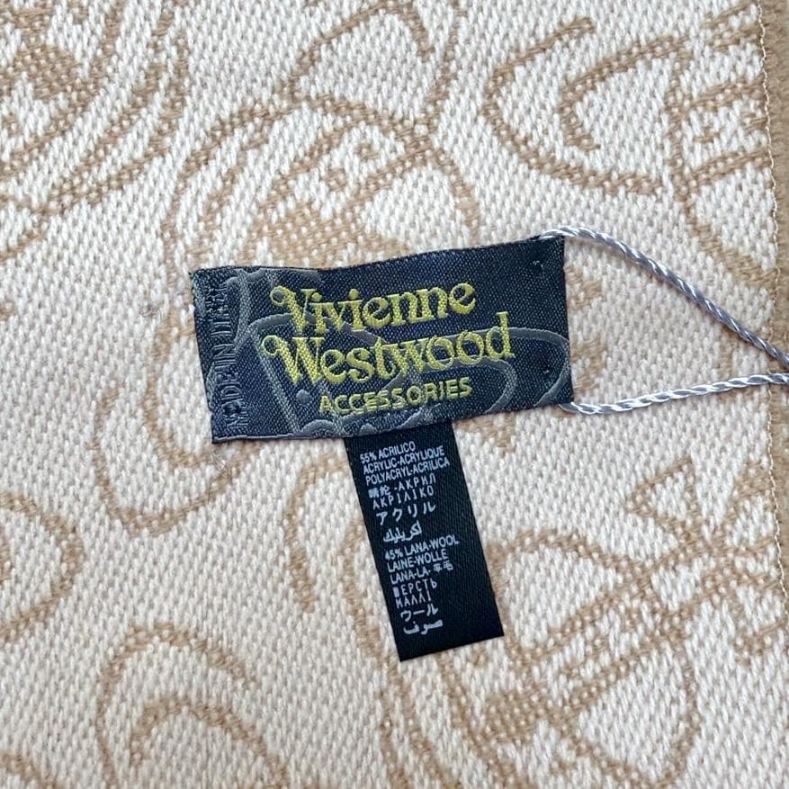 タグ付き✨ Vivienne Westwood ストール オーブ 総柄 ベージュ