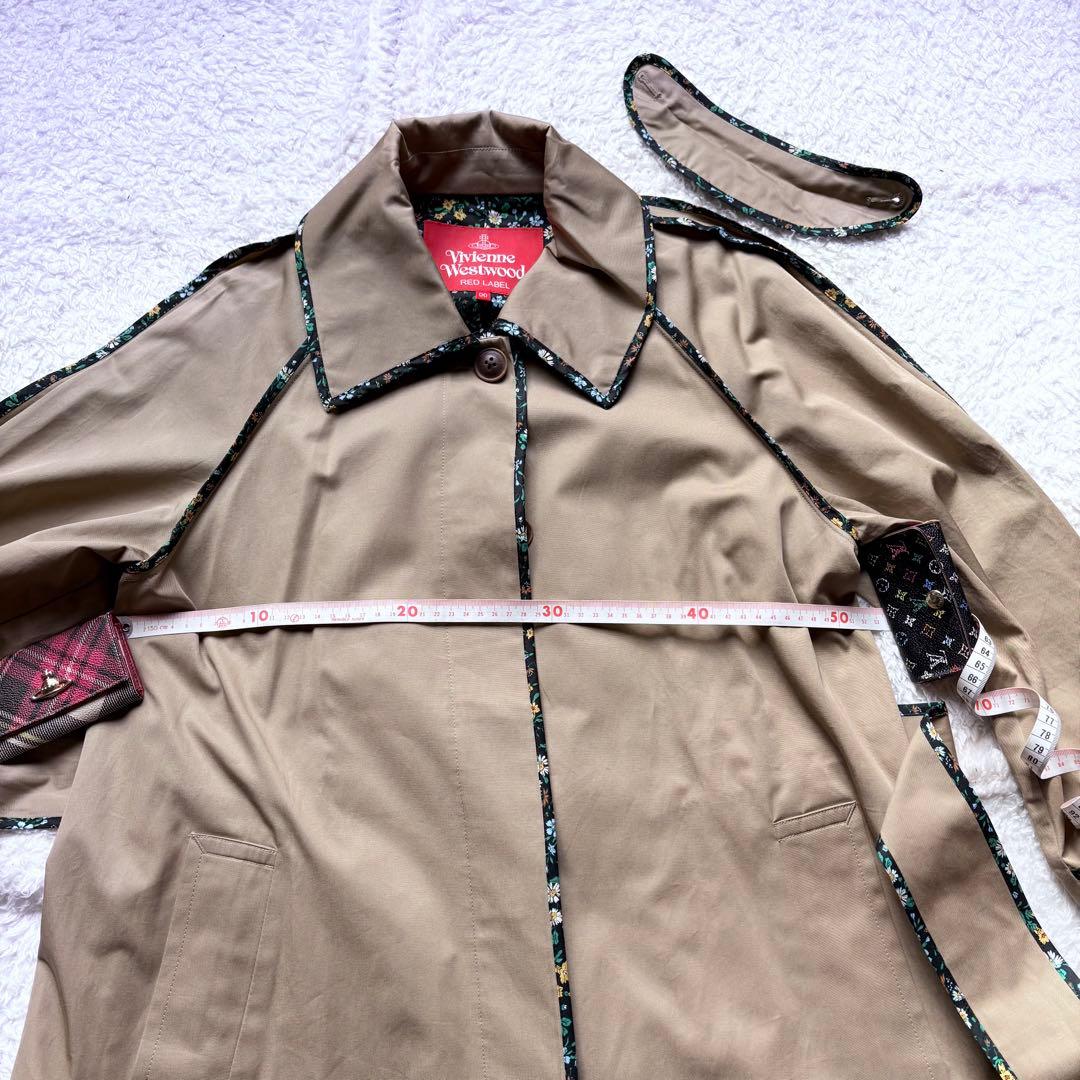 ヴィヴィアンウエストウッド Aライン トレンチコート ロングコート 花柄 紐付き