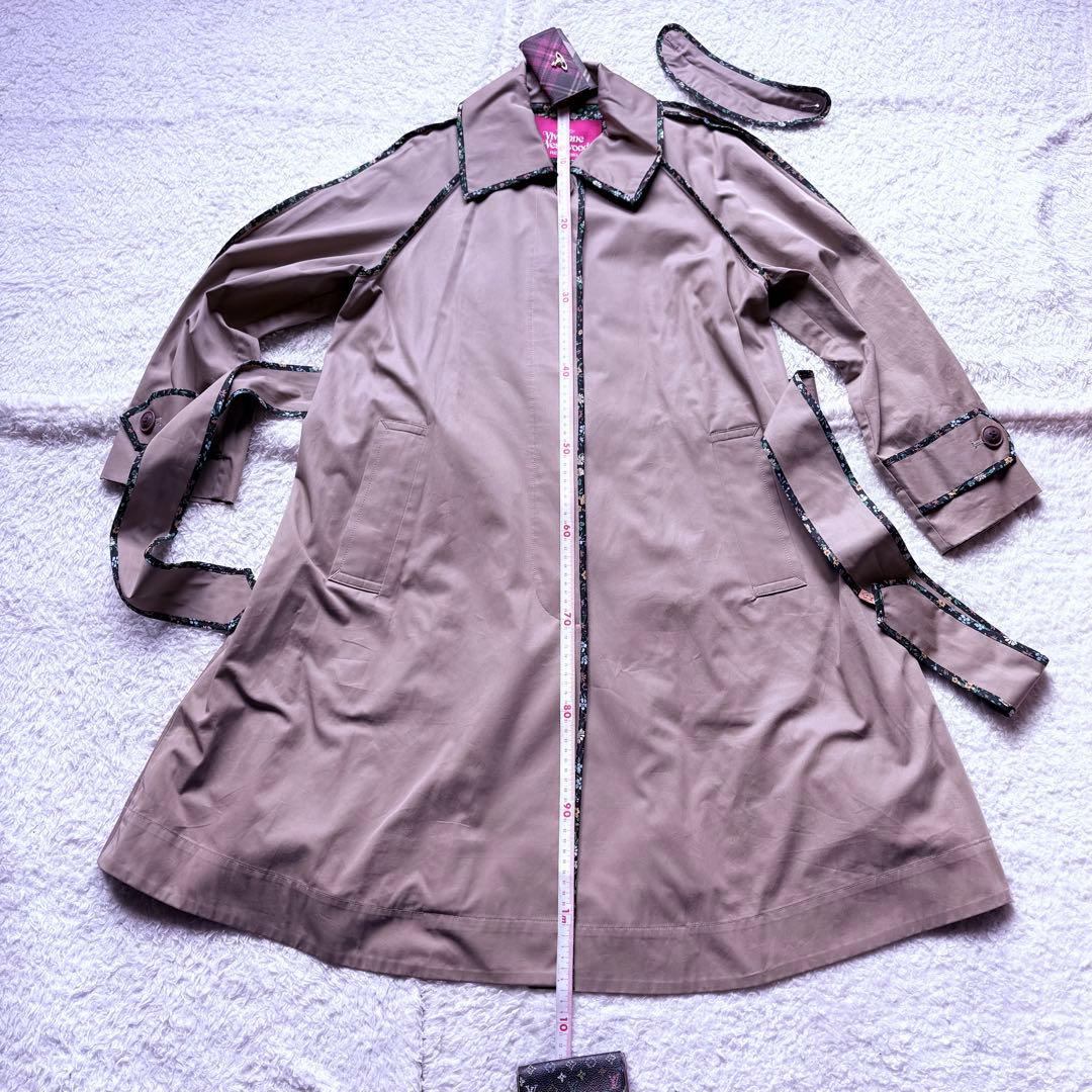 ヴィヴィアンウエストウッド Aライン トレンチコート ロングコート 花柄 紐付き