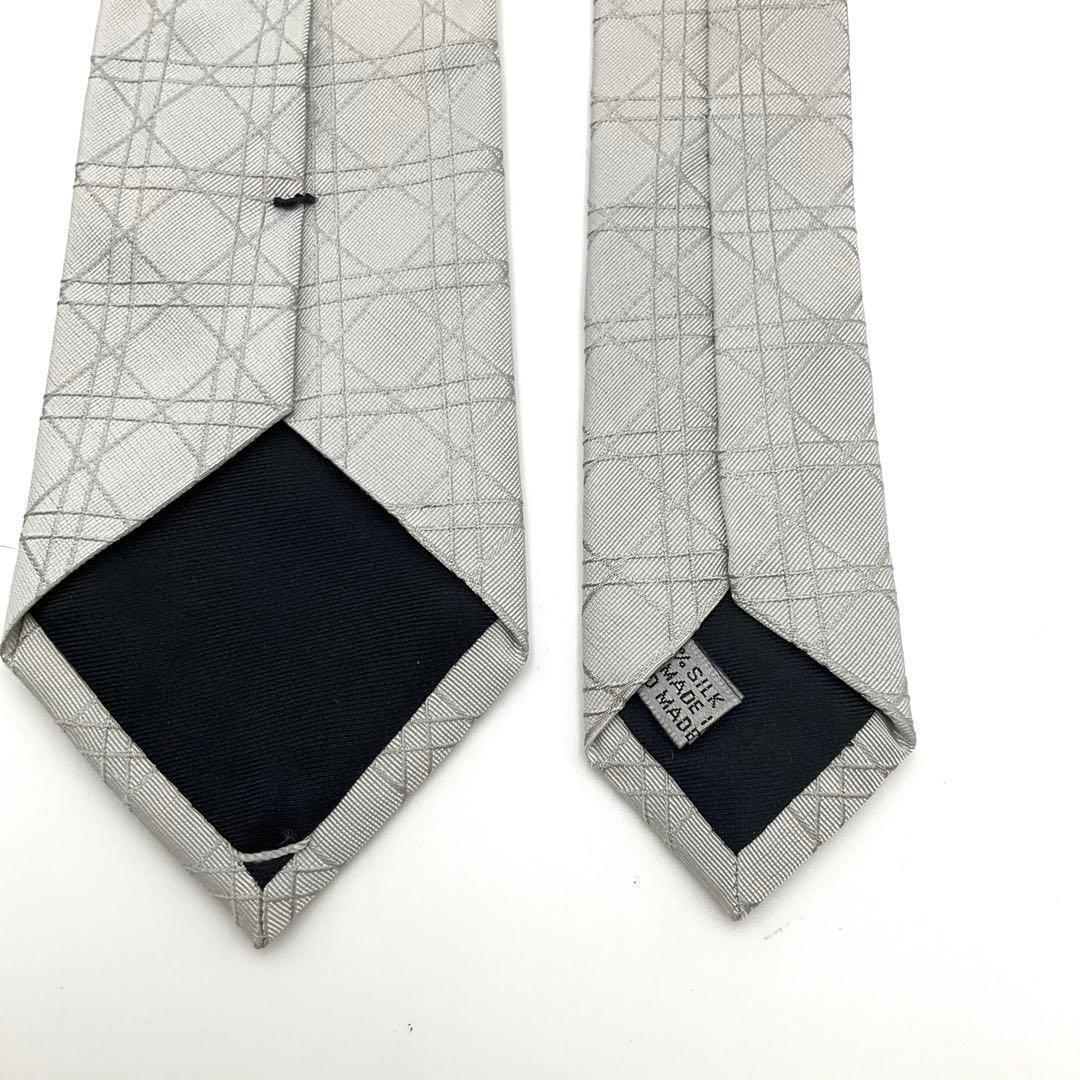 ディオール Dior ネクタイ グレー カナージュ グレー シルク