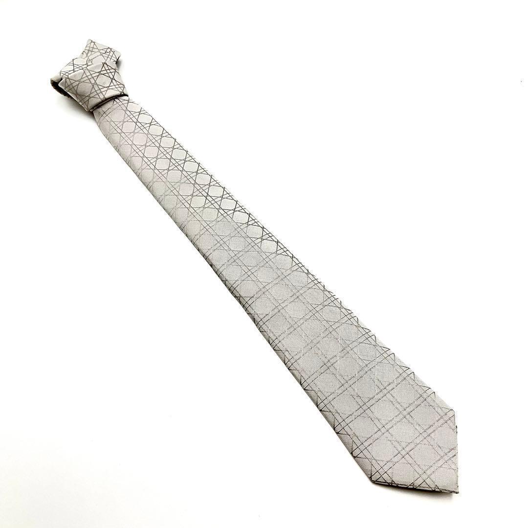 ディオール Dior ネクタイ グレー カナージュ グレー シルク