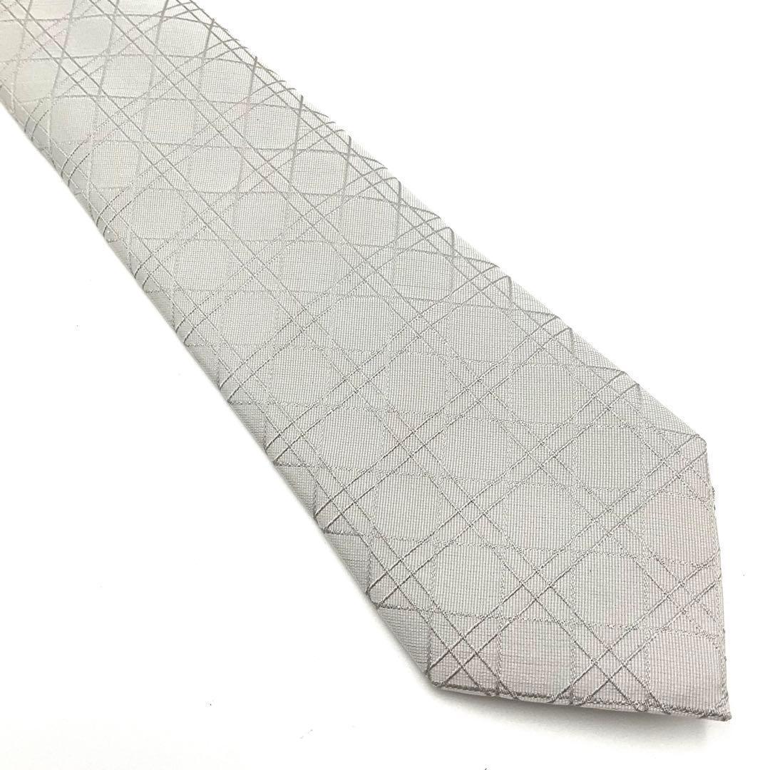 ディオール Dior ネクタイ グレー カナージュ グレー シルク
