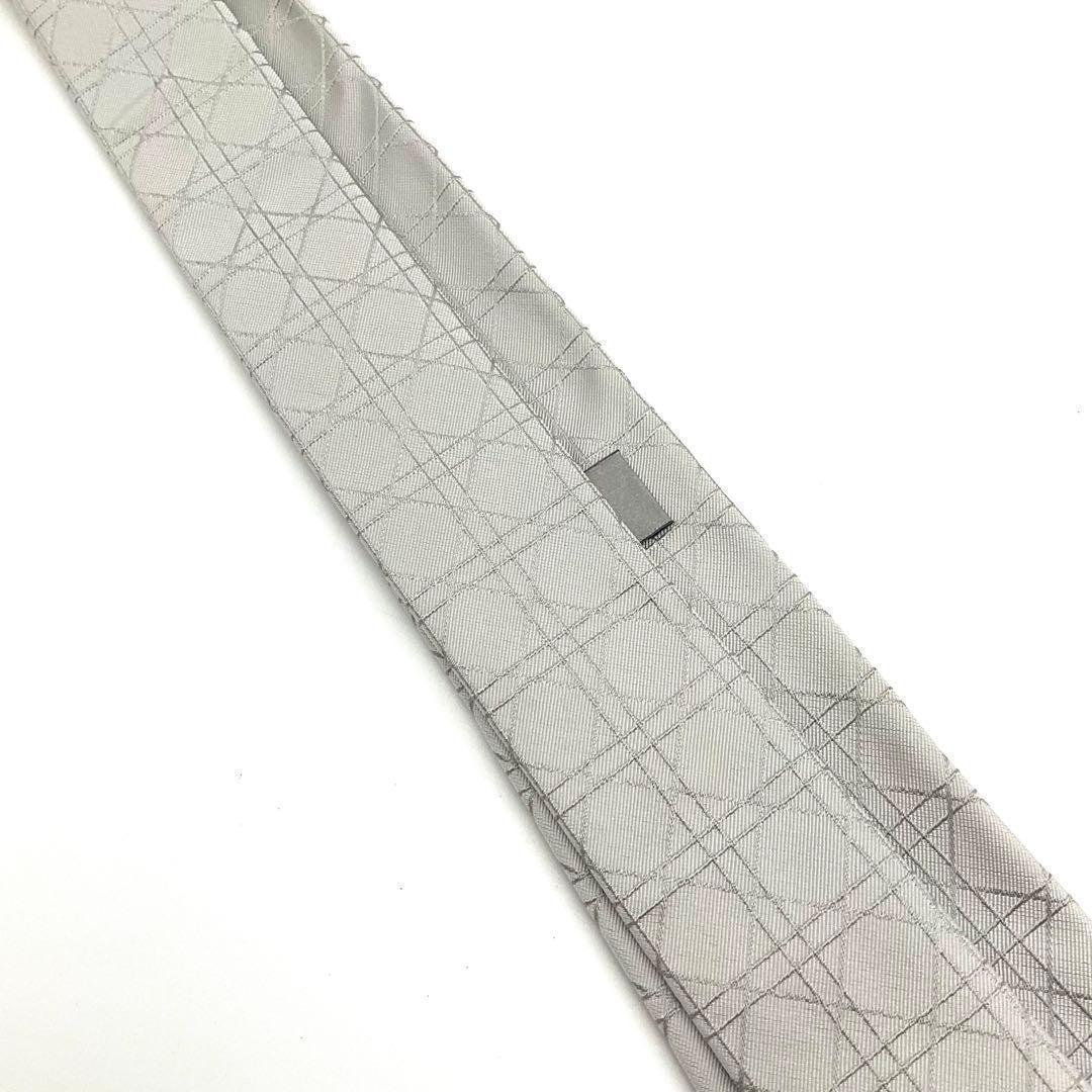 ディオール Dior ネクタイ グレー カナージュ グレー シルク