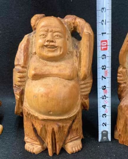 木彫り 七福神 寿老人 大黒天 恵比寿天 3体セット 縁起物 置物