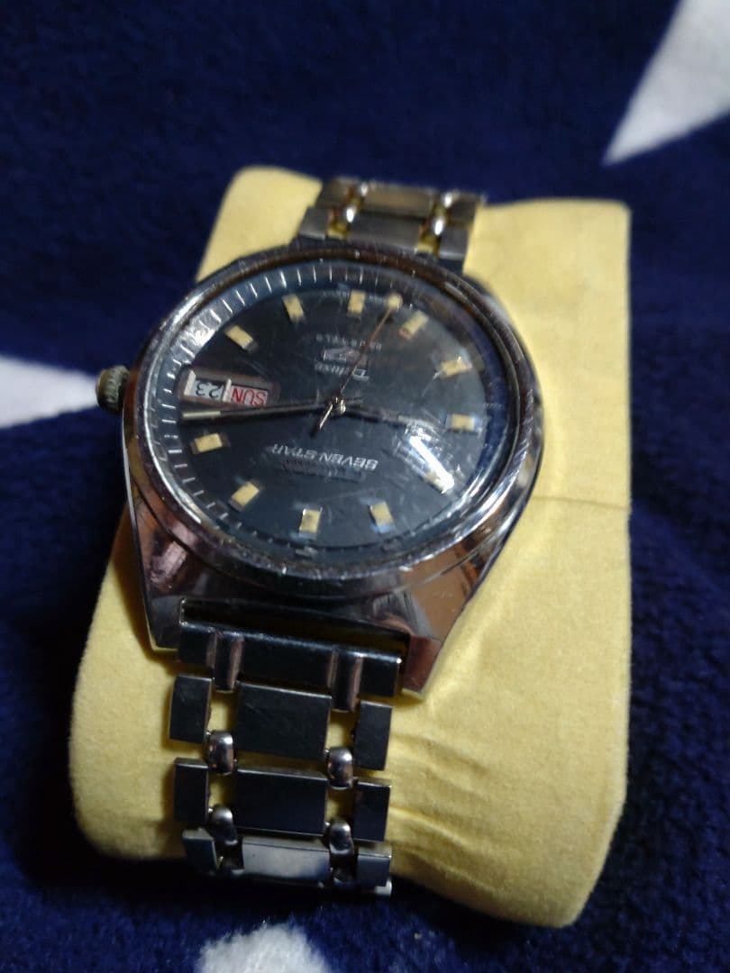 シチズンセブンスターデラックス　フルオリジナル 希少　ブラック文字盤