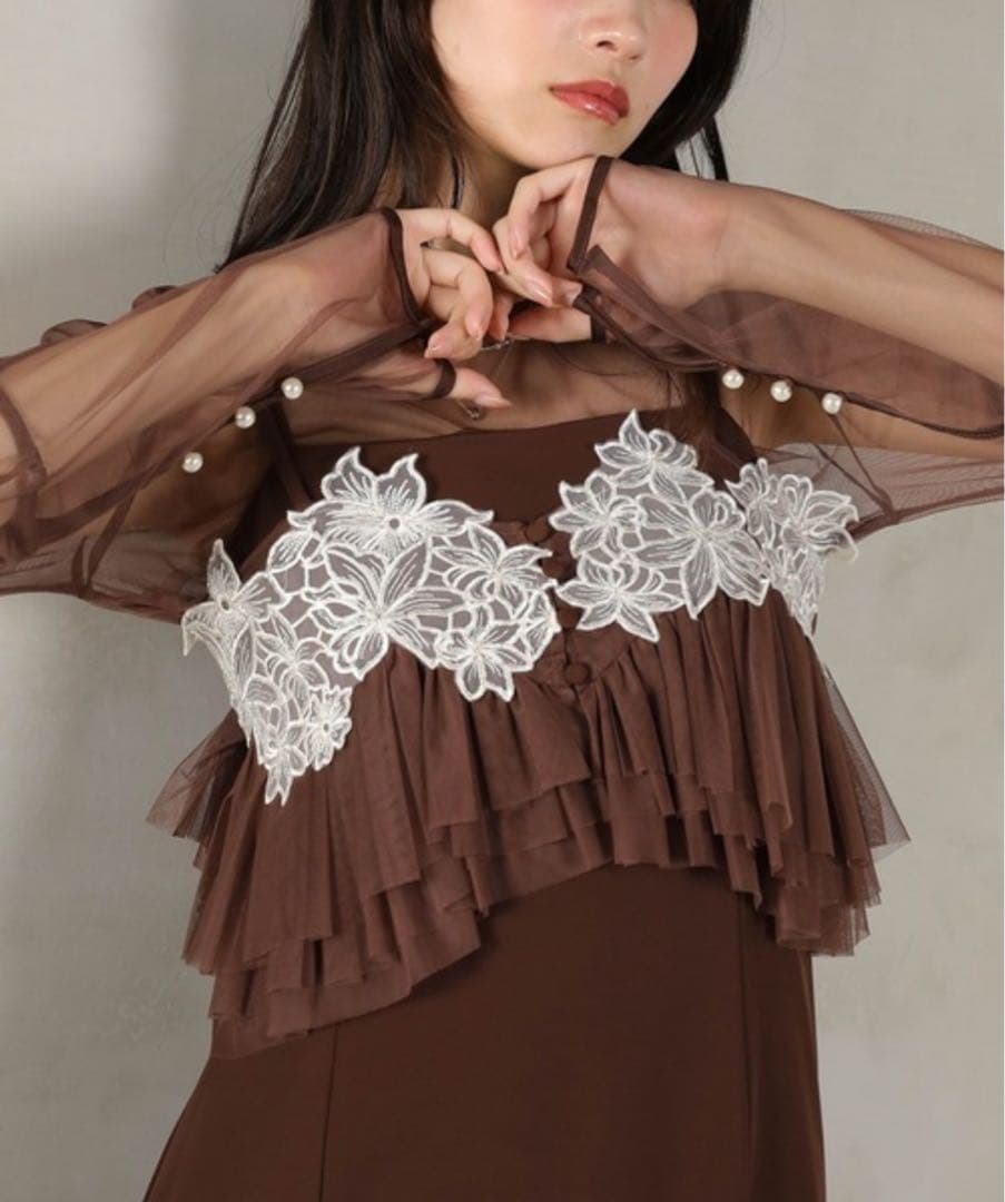 最終値下げ【美品】エンブロイダリーレース チュール