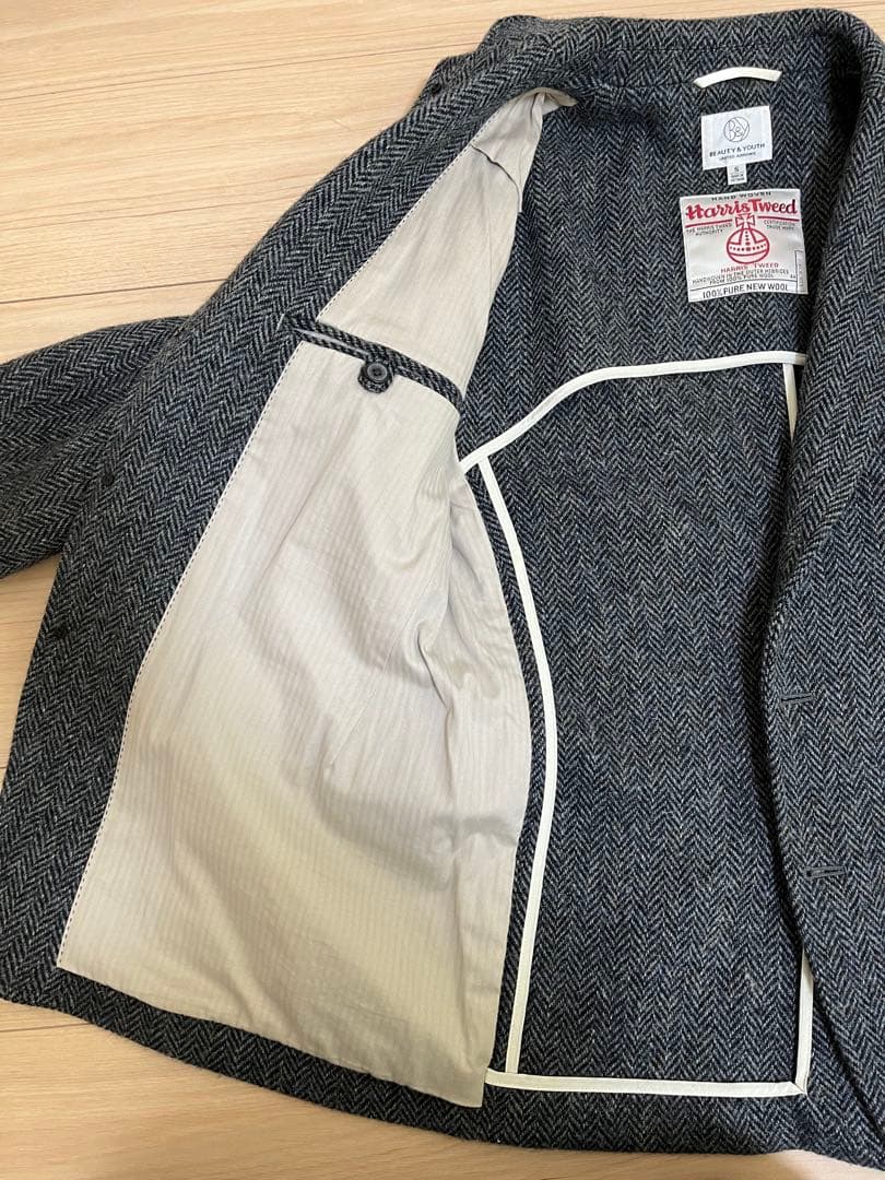 ハリスツイード × BEAUTY & YOUTH ヘリンボーン ジャケット S