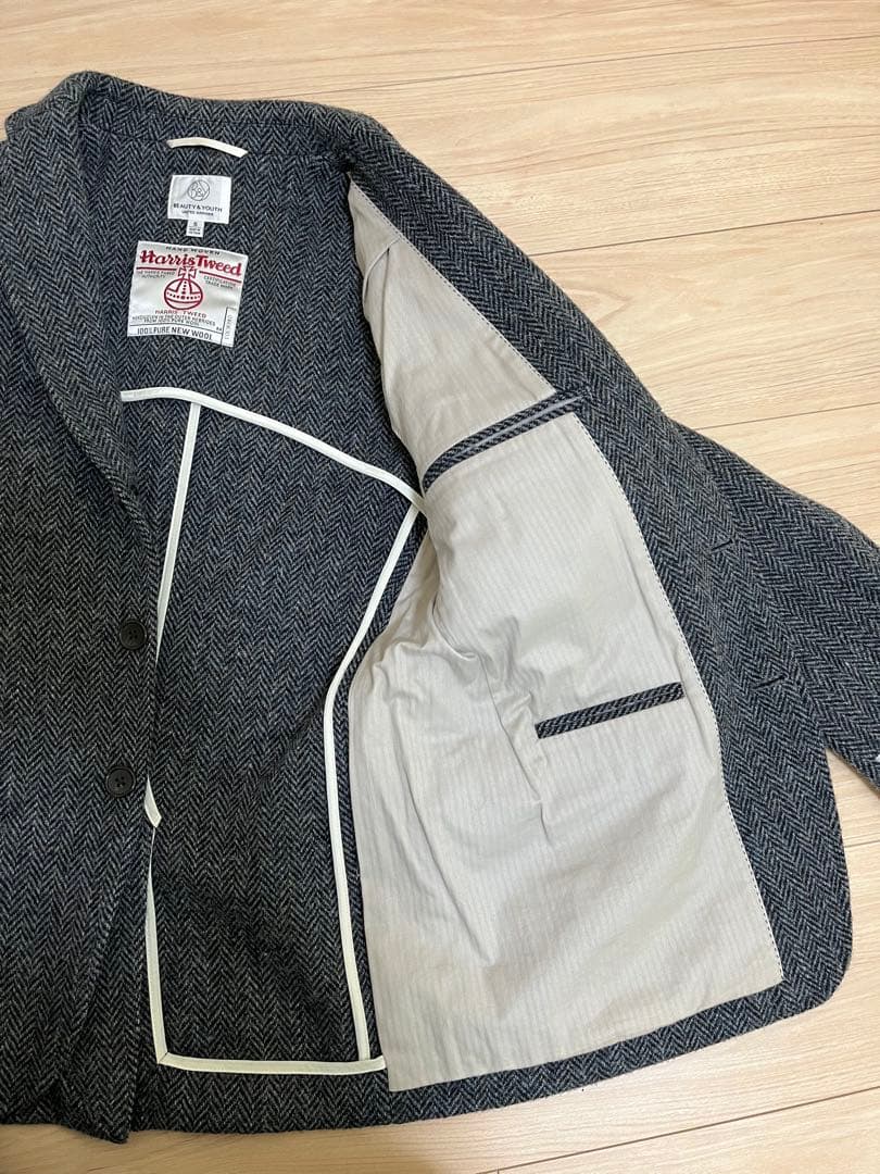ハリスツイード × BEAUTY & YOUTH ヘリンボーン ジャケット S