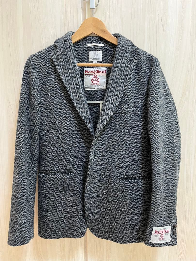ハリスツイード × BEAUTY & YOUTH ヘリンボーン ジャケット S
