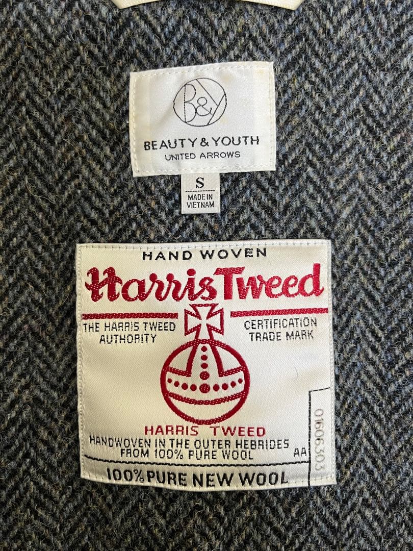 ハリスツイード × BEAUTY & YOUTH ヘリンボーン ジャケット S