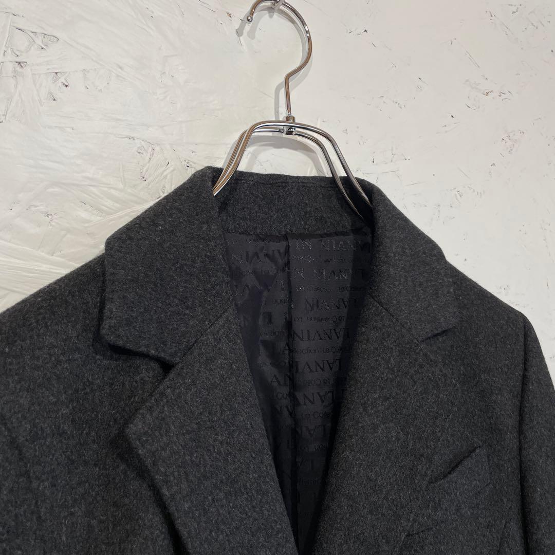 高級 日本製　カシミヤ100%【LANVIN】チェスターコート　グレー　38