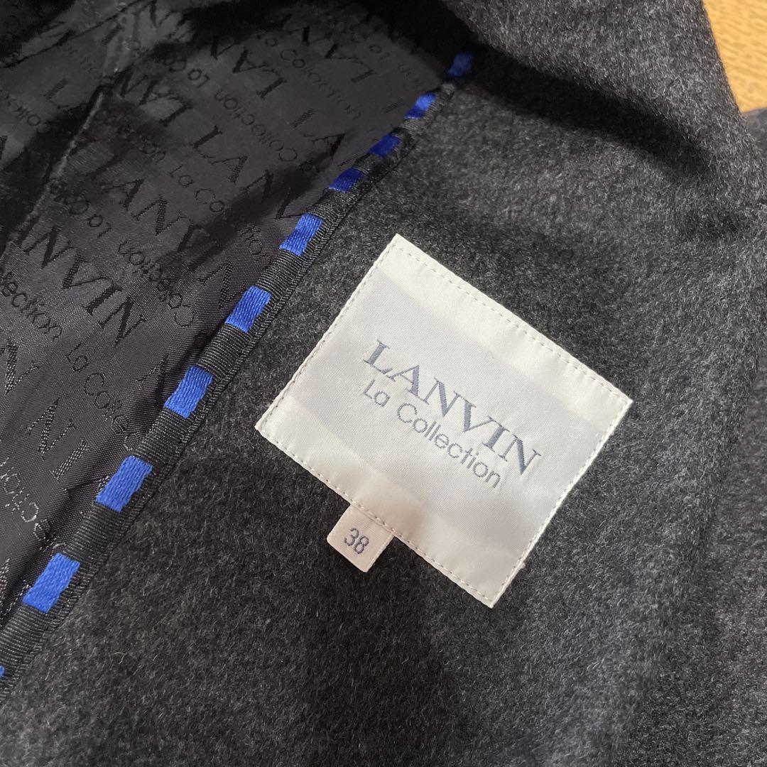 高級 日本製　カシミヤ100%【LANVIN】チェスターコート　グレー　38