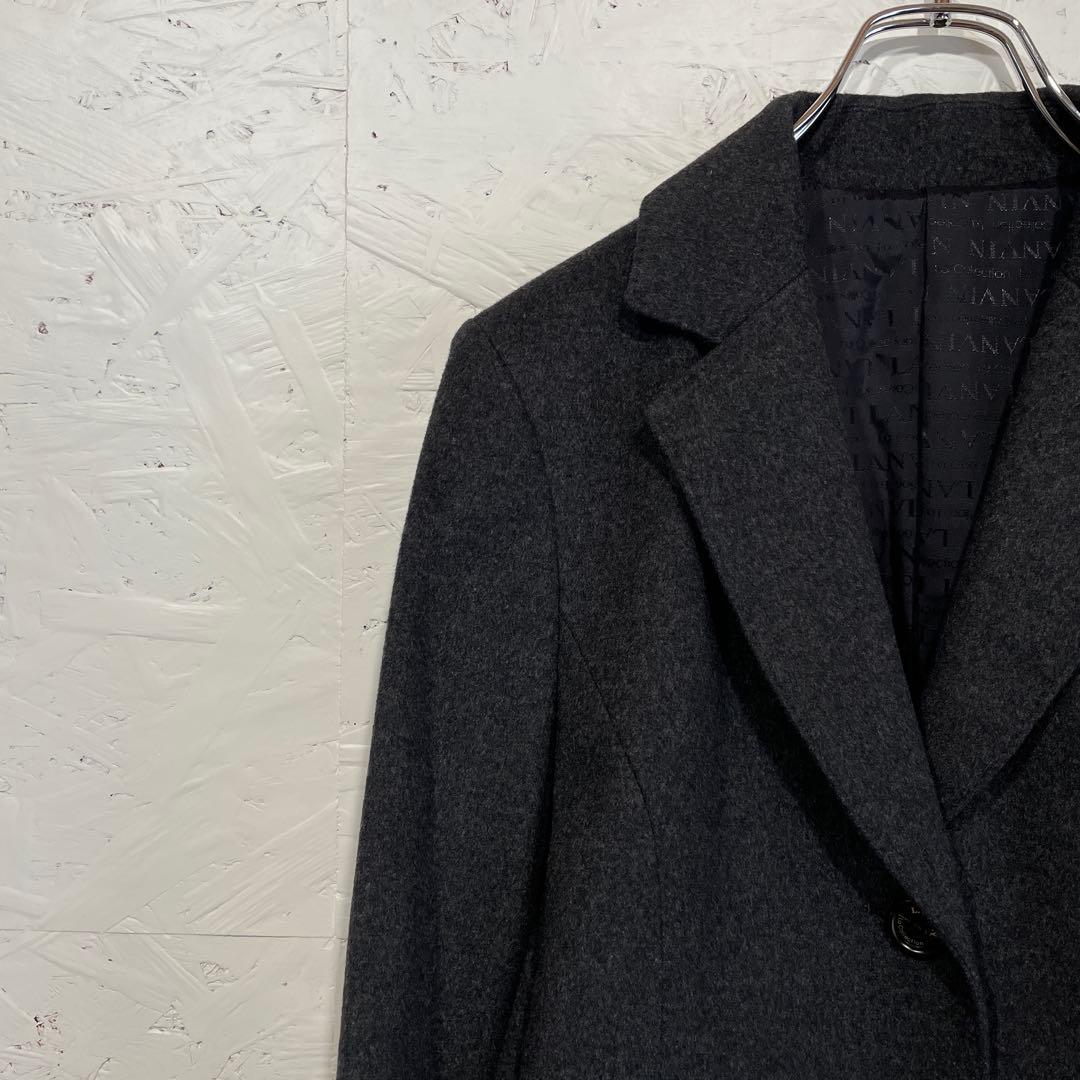 高級 日本製　カシミヤ100%【LANVIN】チェスターコート　グレー　38