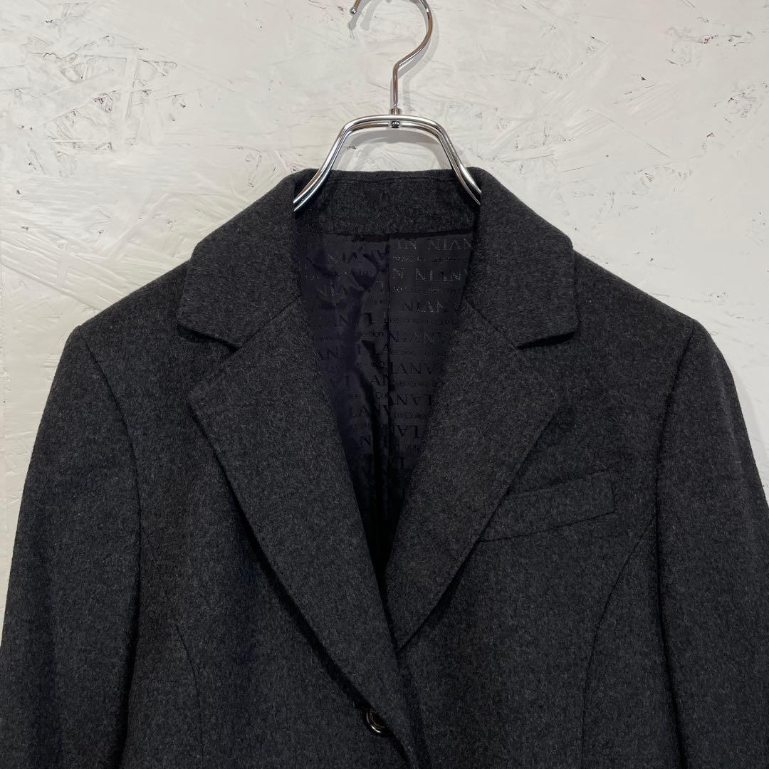 高級 日本製　カシミヤ100%【LANVIN】チェスターコート　グレー　38