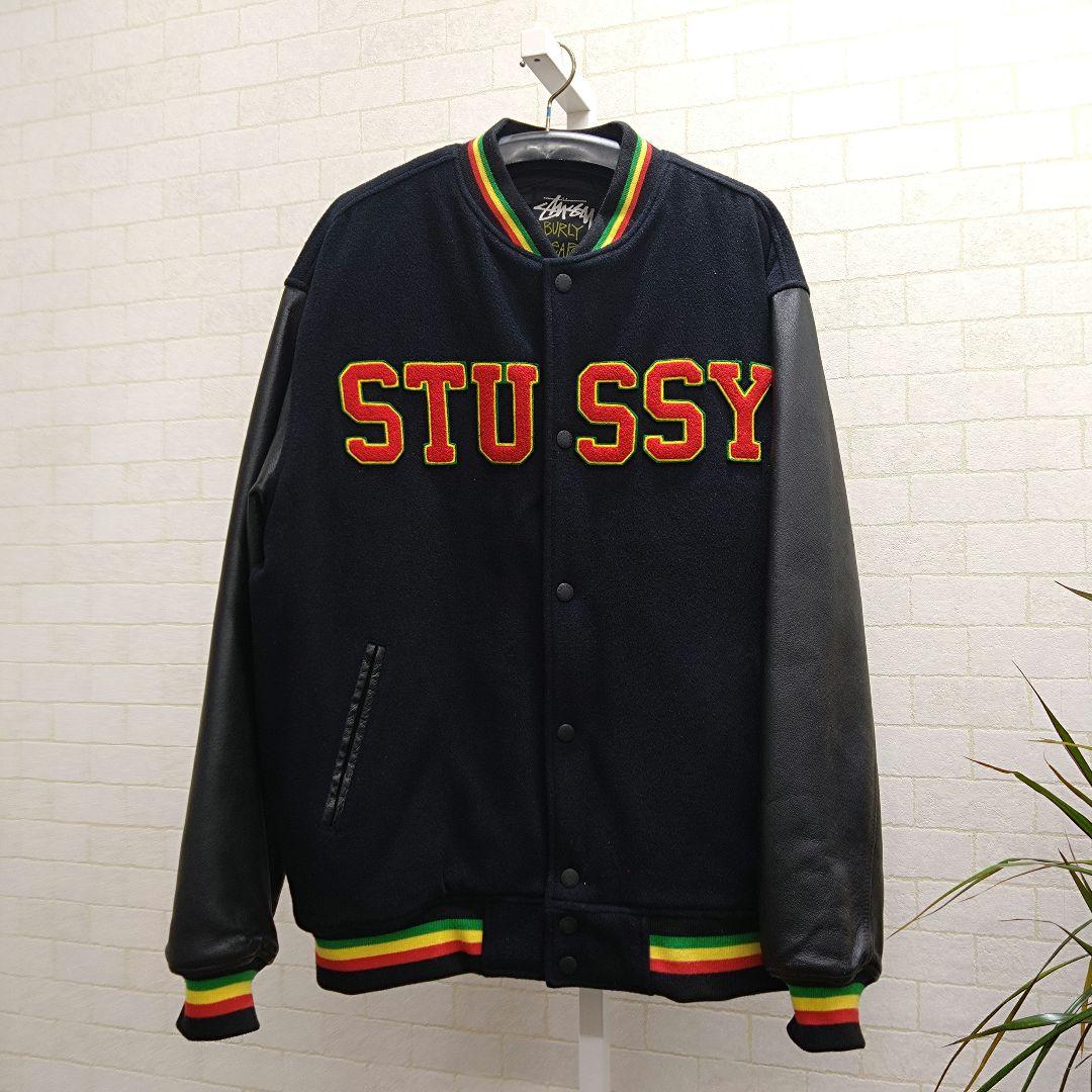 STUSSY スタジャン ブラック/レザー