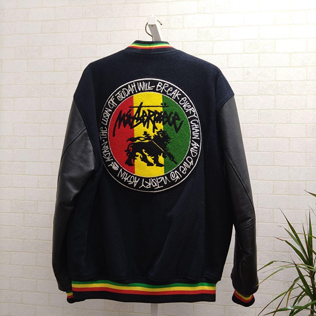 STUSSY スタジャン ブラック/レザー