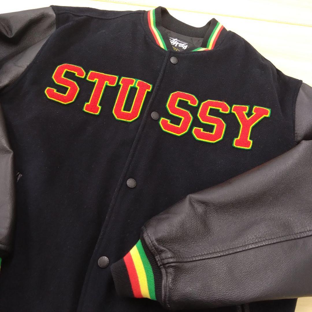 STUSSY スタジャン ブラック/レザー