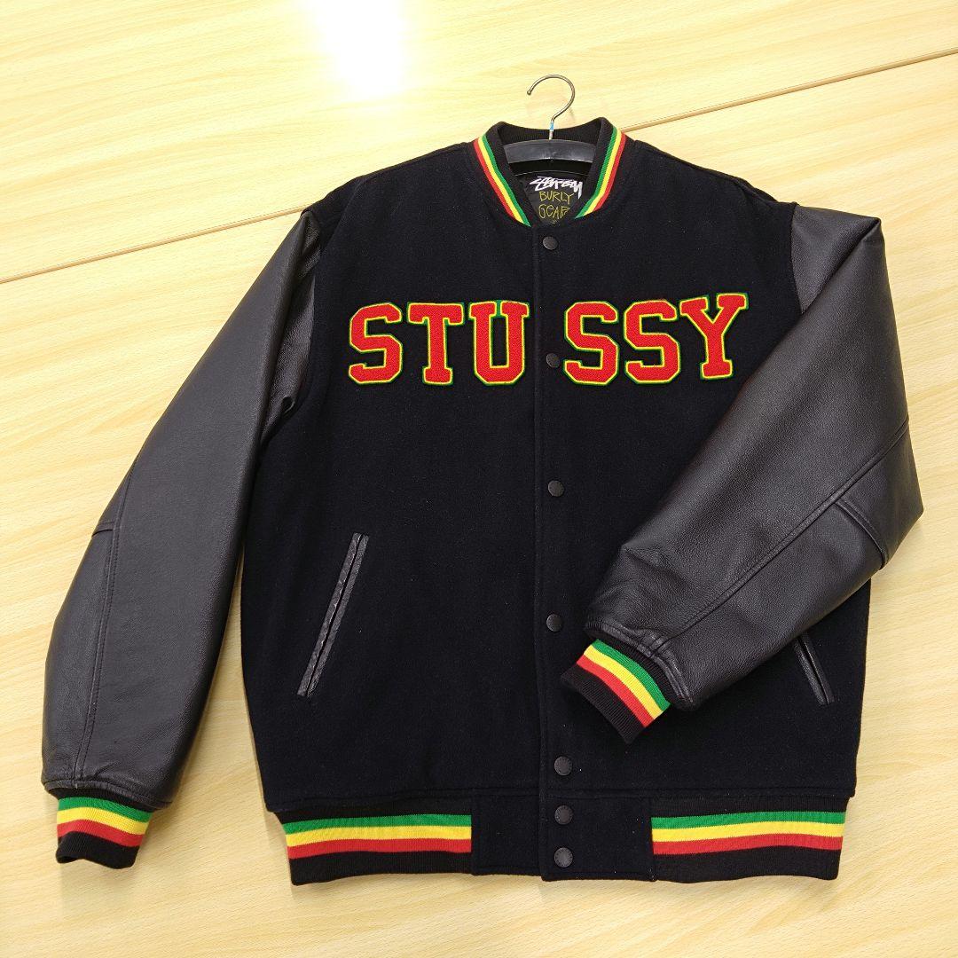 STUSSY スタジャン ブラック/レザー