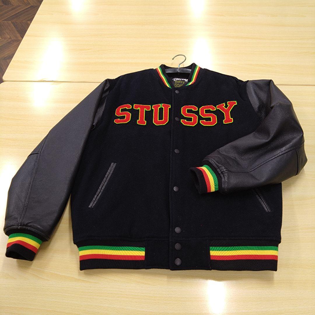 STUSSY スタジャン ブラック/レザー