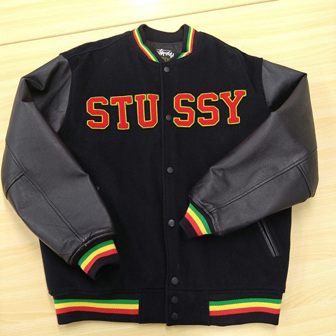 STUSSY スタジャン ブラック/レザー