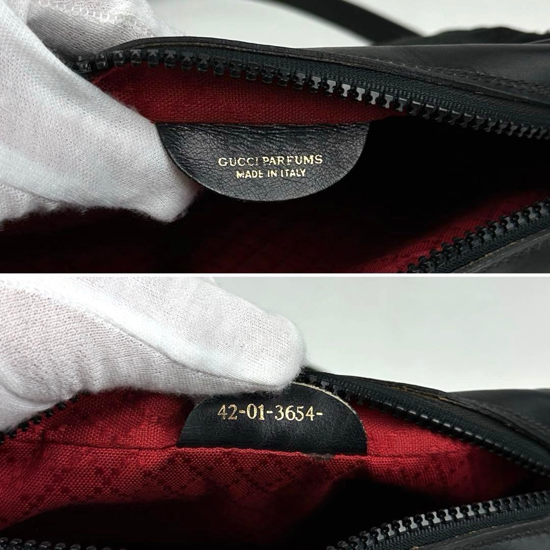 美品■グッチ ショルダーバッグ シェリーライン GGキャンバス クロスボディ 黒