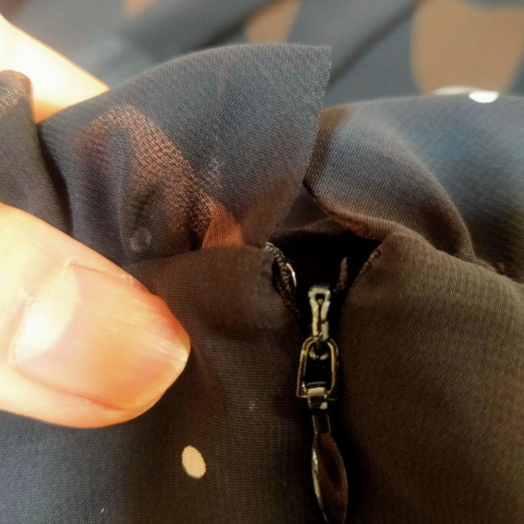 エムズグレイシー シフォンロングワンピース カメリア ドット柄 ベルト付き