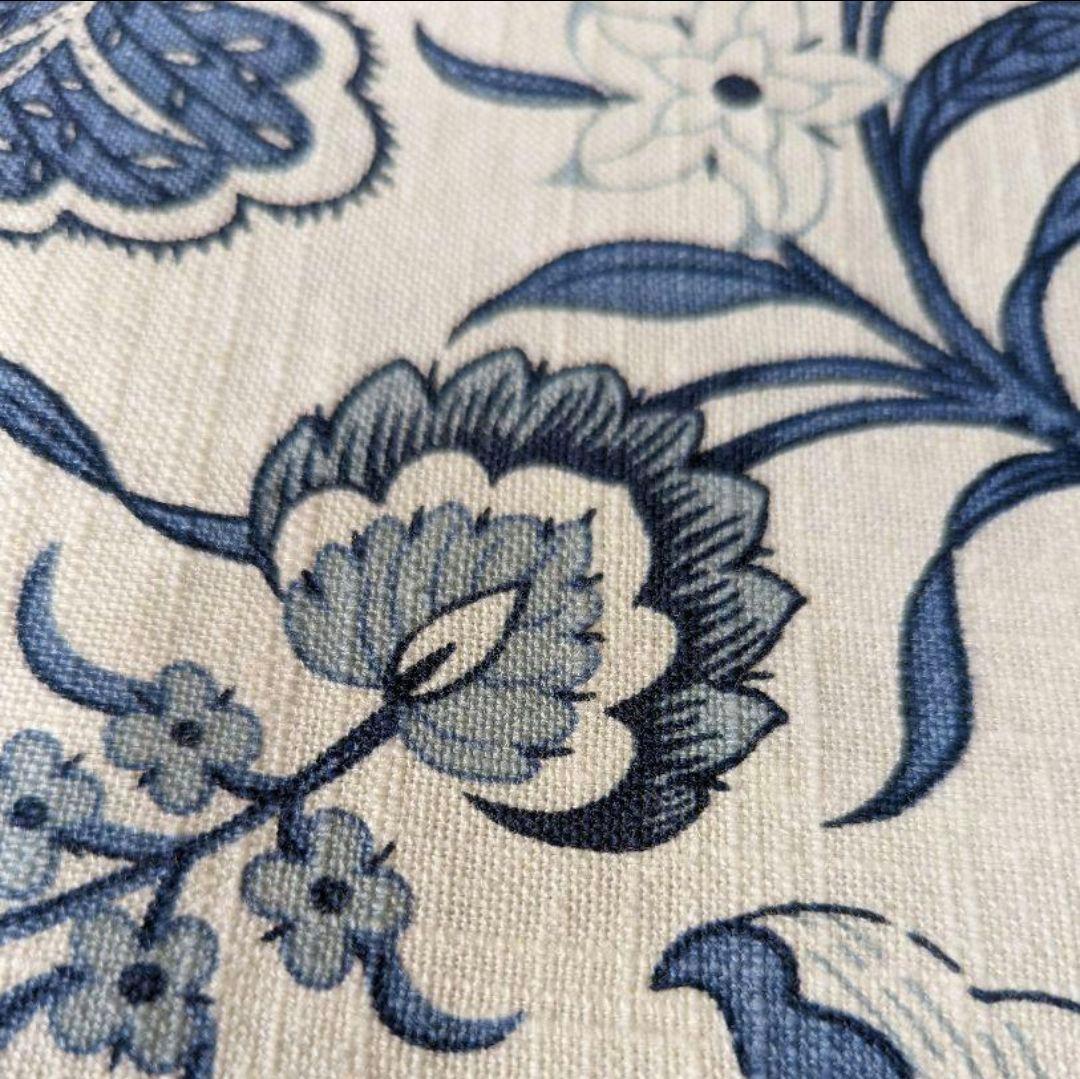 座布団カバーリネン混【インディゴ】3枚 ハンドメイド