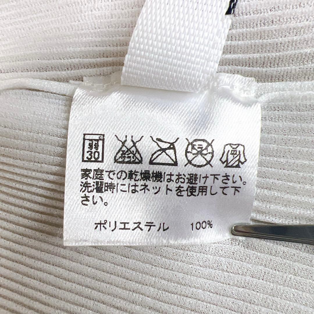 美品✨プリーツプリーズ 半袖カットソー ポロシャツ 白 サイズ03