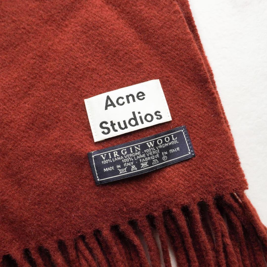 Acne Studios ウール100％ 大判マフラー バーガンディ@KH31