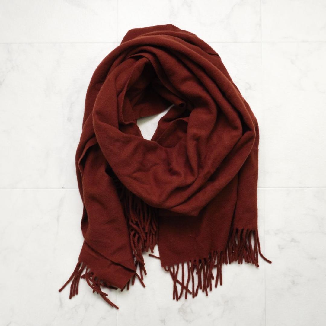 Acne Studios ウール100％ 大判マフラー バーガンディ@KH31