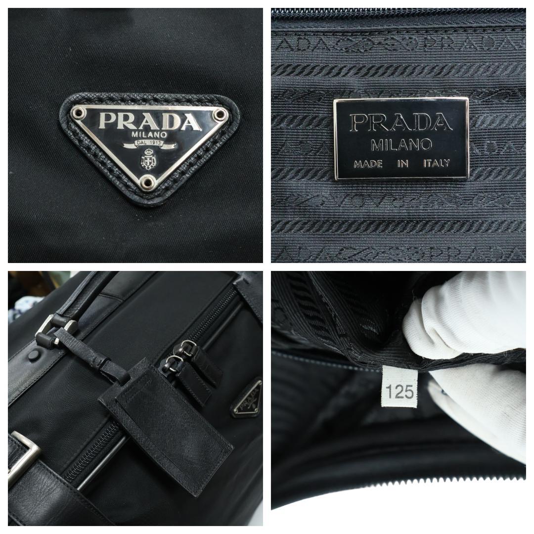 美品 PRADA プラダ キャリーバッグ ボストンバッグ 2way 3角ロゴ 黒