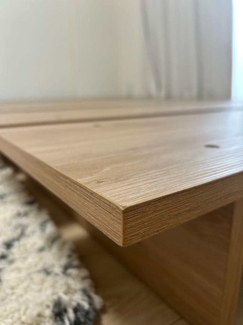 【1月10日まで出品】LOWYA ロウヤ 木目調ローベッド フレーム セミダブル