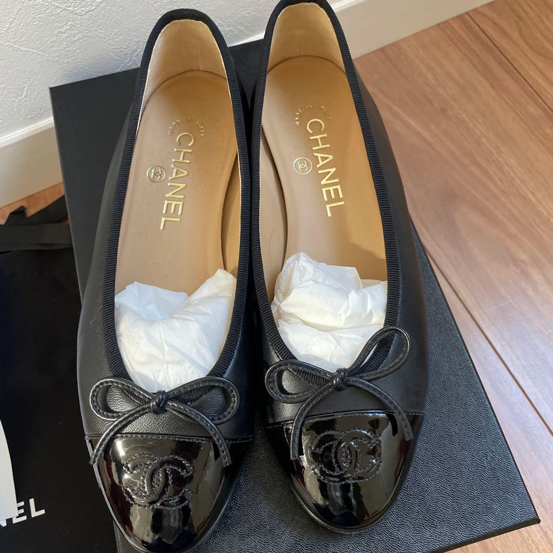 【美品】CHANEL バレエシューズ ブラック 36.5