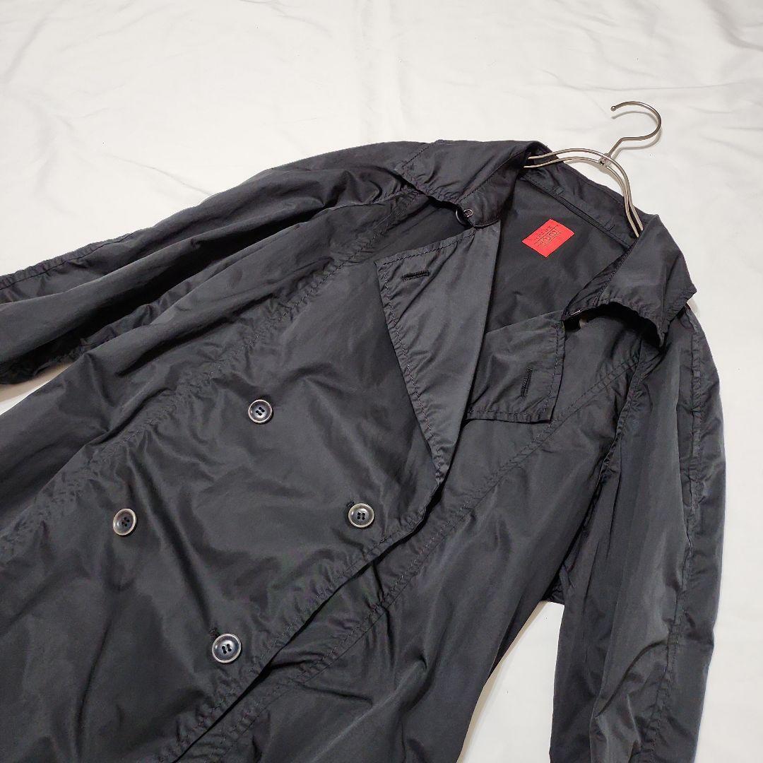 ム*カ様 b6 良品 HaaT/イッセイミヤケ ロング トレンチコート 黒/3