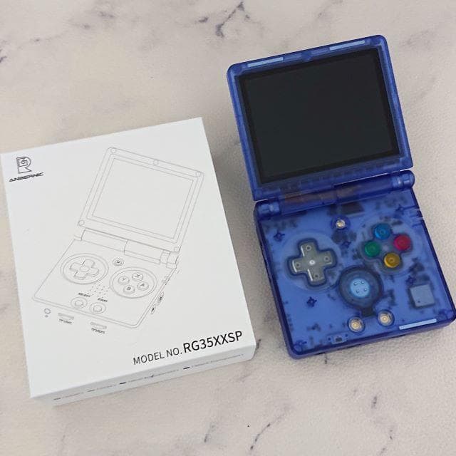 ANBERNIC RG35XXSP クリアブルー ボタン換装済み