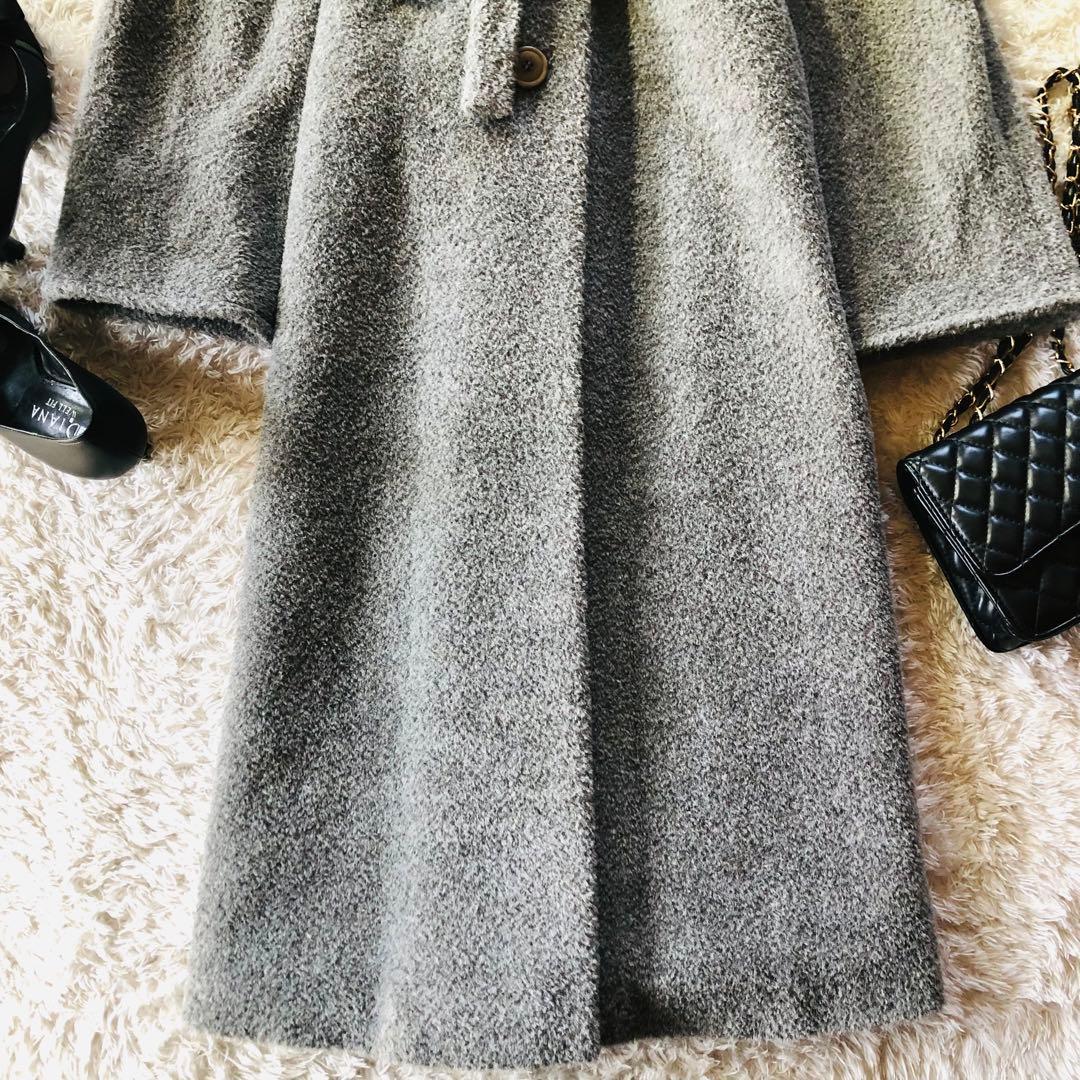 美品✨マックスマーラ ベルテッドコート マキシ丈 アルパカ 女優襟 グレー 40