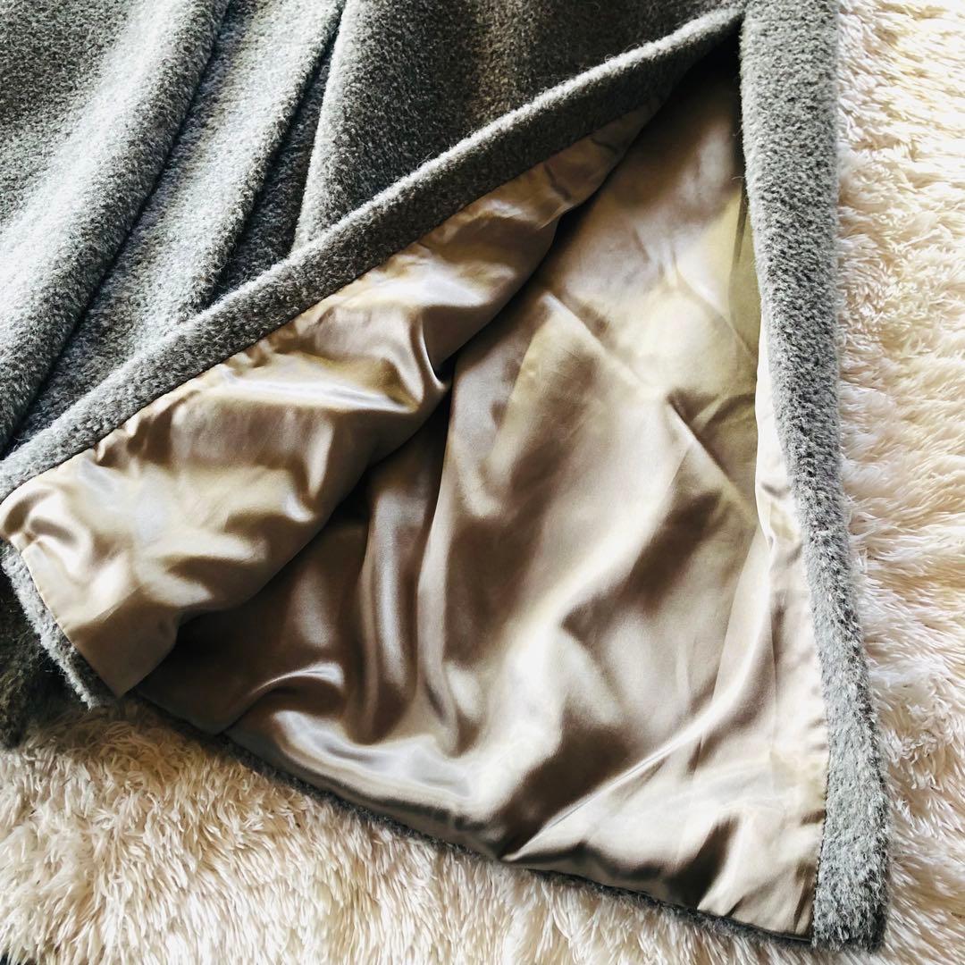 美品✨マックスマーラ ベルテッドコート マキシ丈 アルパカ 女優襟 グレー 40